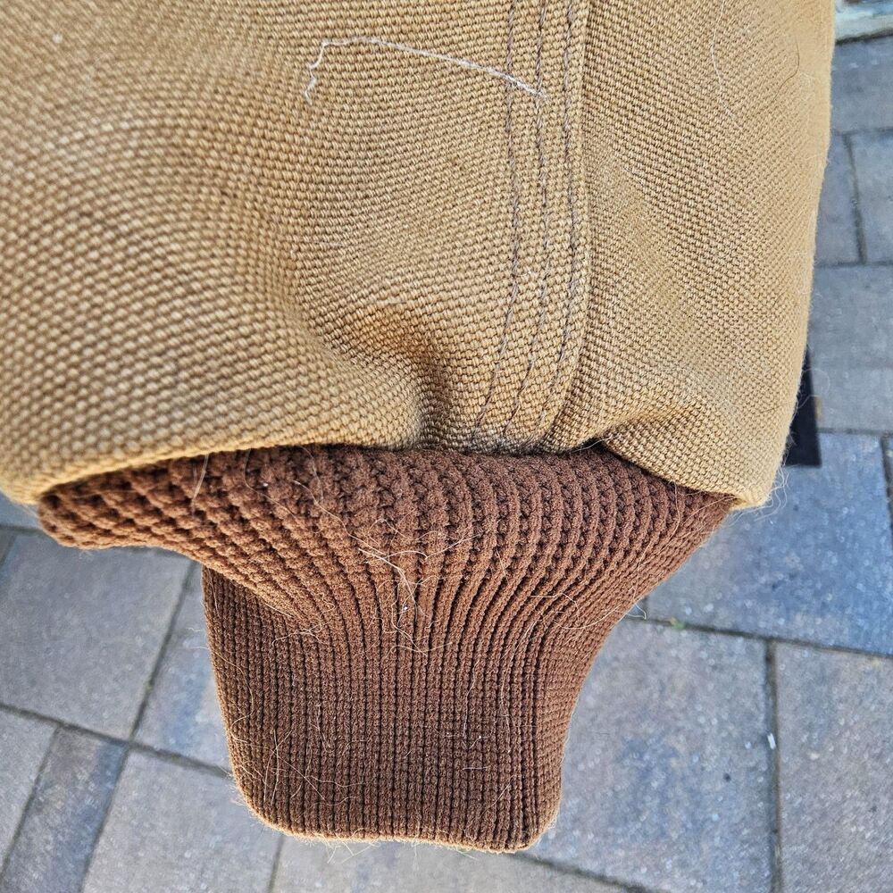 Vintage Carhartt Hooded Jacket J04 BRN Men's Medium Duck. Extra Large W/ Graphic - Picture 11 of 14